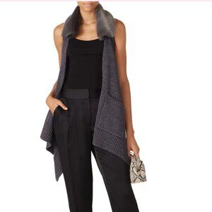 📚 KF/KaufmanFranco Faux Fur Collar Vest Cardigan Knit Wool Sweater BOOK SALE!
